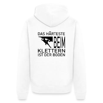 climbing - Unisex Premium Bio Zip Hoodie - Weiß - Hinten - Thijin (182cm)