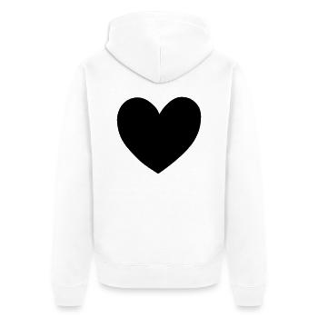 Herz Symbol Liebe süß Herzen rosa Zeichnung Vektor - Unisex Premium Bio Zip Hoodie - Weiß - Hinten - Thijin (182cm)