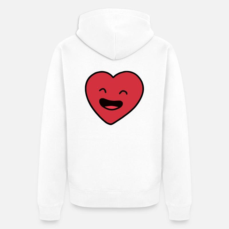 Idée cadeau Heart Face - Veste à capuche bio Premium Unisexe - blanc
