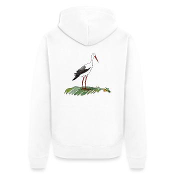 Stork bird - Unisex Premium Organic Zip Hoodie - white - Back - Thijin (182cm)