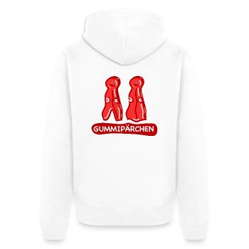 Gummipärchen Paar Liebe - Unisex Premium Bio Zip Hoodie - Weiß - Hinten - Thijin (182cm)