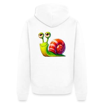 Snail - Unisex Premium Organic Zip Hoodie - white - Back - Thijin (182cm)