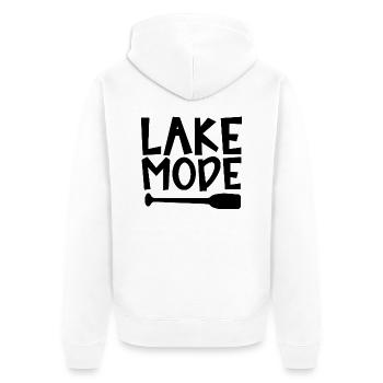 Lake Mode Adventure PaddelMotivation Design - Unisex Premium Bio Zip Hoodie - Weiß - Hinten - Thijin (182cm)