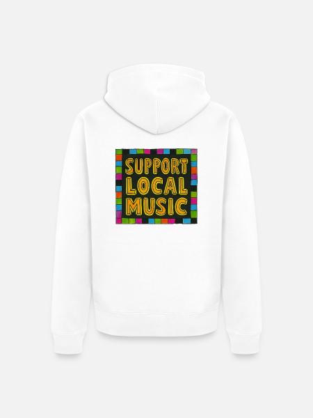 Support Local Music - Unisex Premium Organic Zip Hoodie - white