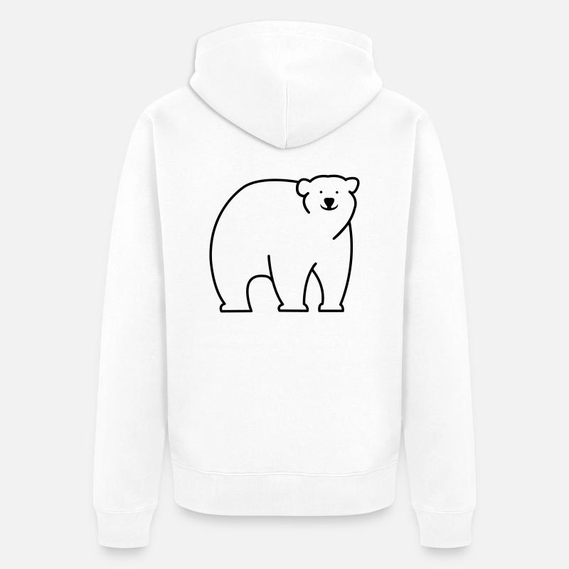 Ours blanc - Veste à capuche bio Premium Unisexe - blanc