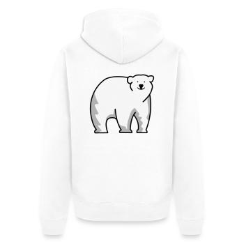 Ours blanc - Veste à capuche bio Premium Unisexe - blanc - Dos - Thijin (182cm)