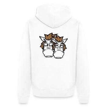 2 Chevaux Couple Drôle Couple Fou Amoureux - Veste à capuche bio Premium Unisexe - blanc - Dos - Thijin (182cm)