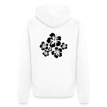 Tropical Flower Hibiskus - Unisex Premium Bio Zip Hoodie - Weiß - Hinten - Thijin (182cm)