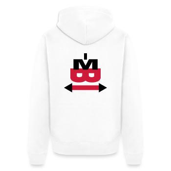 i am bi (© alteerian) - Unisex Premium Bio Zip Hoodie - Weiß - Hinten - Thijin (182cm)