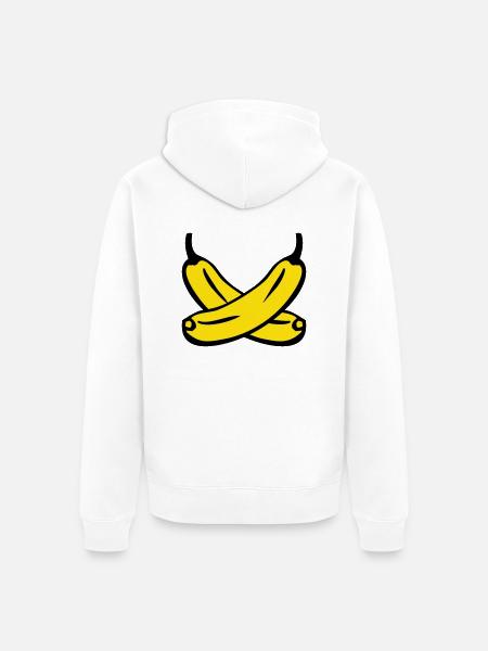 Bananen - Unisex Premium Bio Zip Hoodie - Weiß