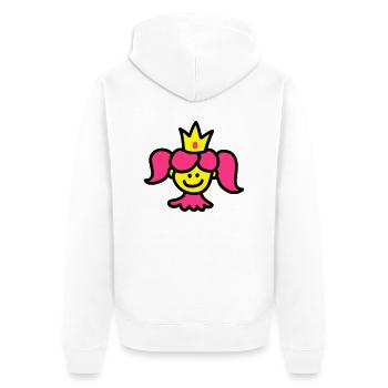 Prinzessin mit Krone 3 - Unisex Premium Bio Zip Hoodie - Weiß - Hinten - Thijin (182cm)
