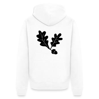 Eichenlaub - Unisex Premium Bio Zip Hoodie - Weiß - Hinten - Thijin (182cm)