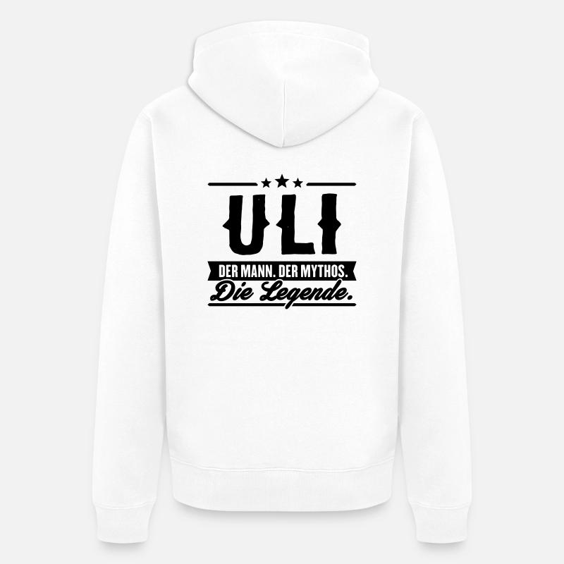 Mann Mythos Legende Uli - Unisex Premium Bio Zip Hoodie - Weiß