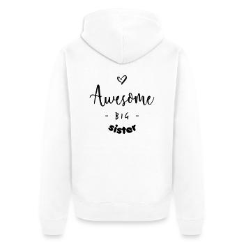 Awesome BIG Sister - Unisex Premium Organic Zip Hoodie - white - Back - Thijin (182cm)