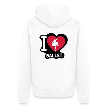 love coeur heart danseuse ballet dancer1 - Veste à capuche bio Premium Unisexe - blanc - Dos - Thijin (182cm)