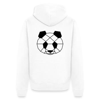 Poly Panda - Unisex Premium Bio Zip Hoodie - Weiß - Hinten - Thijin (182cm)