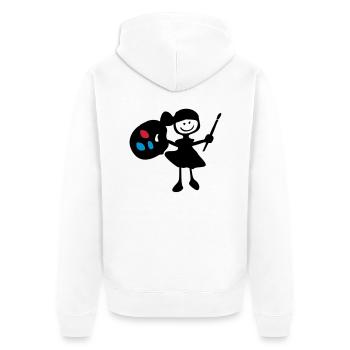 painter_girl - Unisex Premium Bio Zip Hoodie - Weiß - Hinten - Thijin (182cm)