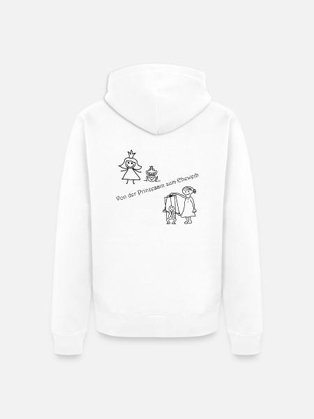De princesse à épouse - Veste à capuche bio Premium Unisexe - blanc