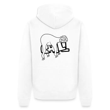 chill faultier entspannen muede chillen haengen sc - Unisex Premium Bio Zip Hoodie - Weiß - Hinten - Thijin (182cm)