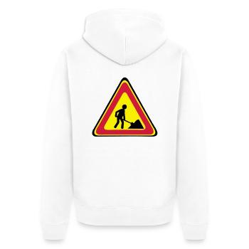Panel Arbeits Mann pelle1 - Unisex Premium Bio Zip Hoodie - Weiß - Hinten - Thijin (182cm)