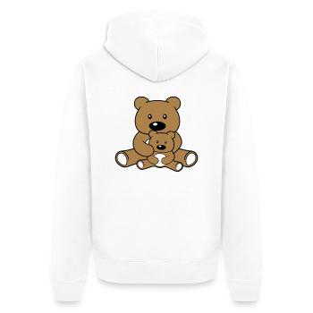 mom dad baby boy love 2 friends couple team si - Unisex Premium Organic Zip Hoodie - white - Back - Thijin (182cm)