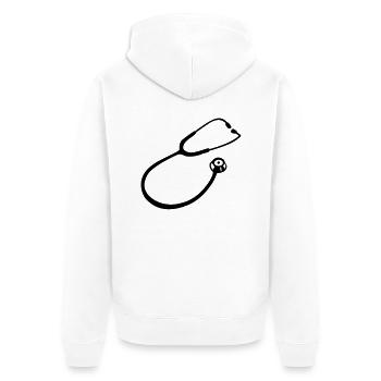 Stethoscope doctor - Unisex Premium Organic Zip Hoodie - white - Back - Thijin (182cm)