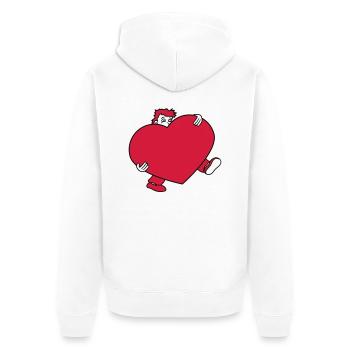 heart love in love gift large huge carry s - Unisex Premium Organic Zip Hoodie - white - Back - Thijin (182cm)