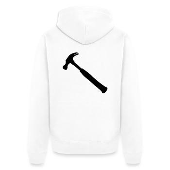 Hammer Claw RIPPING hammer Latthammer - Unisex Premium Bio Zip Hoodie - Weiß - Hinten - Thijin (182cm)