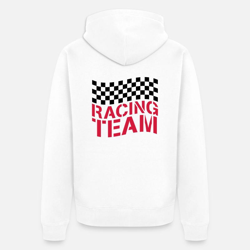 Conception de drapeau Racing Team - Veste à capuche bio Premium Unisexe - blanc