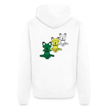 Relaxation de grenouille yoga méditation - Veste à capuche bio Premium Unisexe - blanc - Dos - Thijin (182cm)