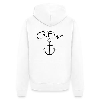 Crew Anchor Comic Logo - Unisex Premium Organic Zip Hoodie - white - Back - Thijin (182cm)