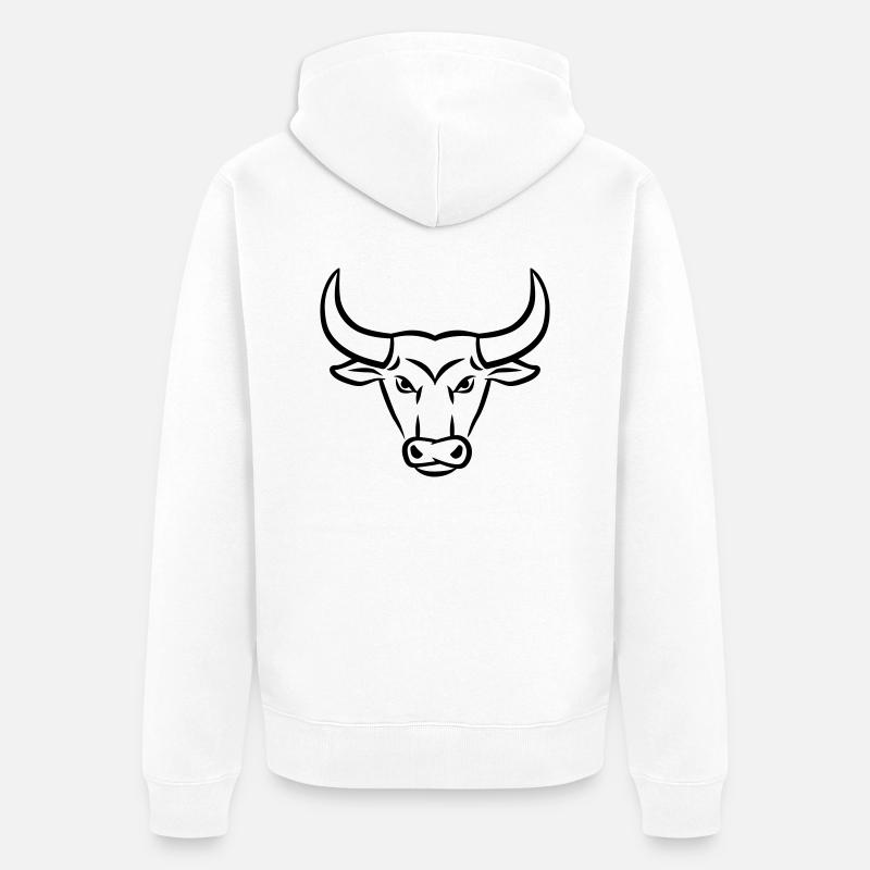 Taureau - Veste à capuche bio Premium Unisexe - blanc