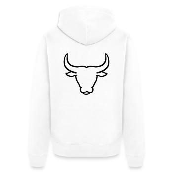 Stier - Unisex Premium Bio Zip Hoodie - Weiß - Hinten - Thijin (182cm)
