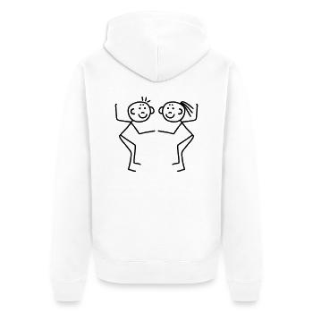 Mann & Frau tanzen Dupstep - Unisex Premium Bio Zip Hoodie - Weiß - Hinten - Thijin (182cm)