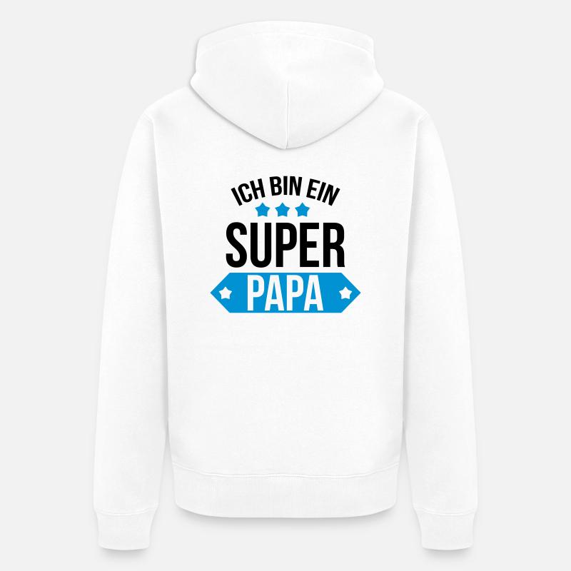 Ich bin ein Super Papa ! - Veste à capuche bio Premium Unisexe - blanc