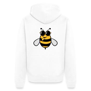 Abeille drôles douces drôles lunettes de soleil - Veste à capuche bio Premium Unisexe - blanc - Dos - Thijin (182cm)