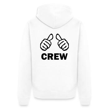crew - Unisex Premium Bio Zip Hoodie - Weiß - Hinten - Thijin (182cm)