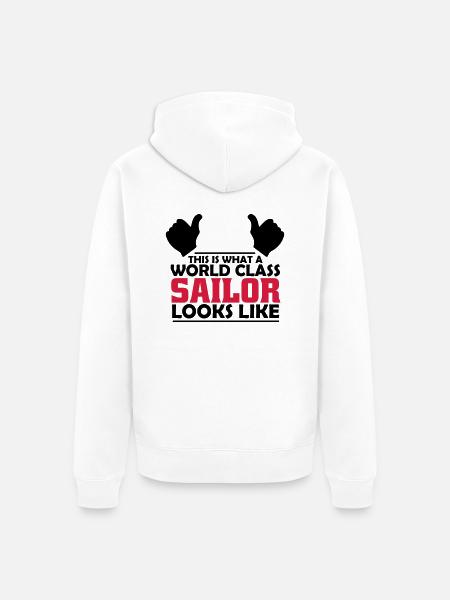 world class sailor - Unisex Premium Organic Zip Hoodie - white