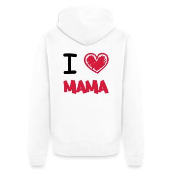 i_love_mama_2 - Unisex Premium Bio Zip Hoodie - Weiß - Hinten - Thijin (182cm)