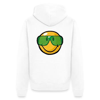 Smiley Sunglasses - Unisex Premium Bio Zip Hoodie - Weiß - Hinten - Thijin (182cm)