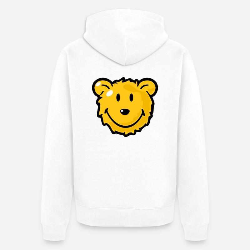Smiley Bear - Veste à capuche bio Premium Unisexe - blanc