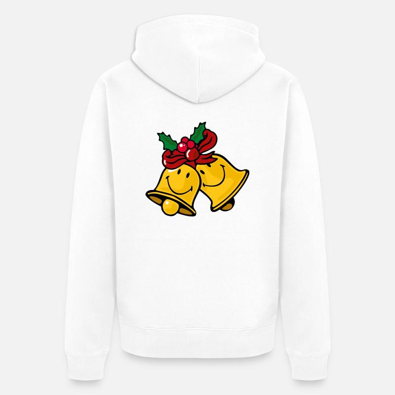 Smiley Christmas Bells - Veste à capuche bio Premium Unisexe - blanc