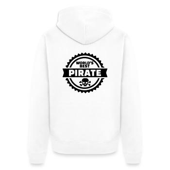 Pirat - Unisex Premium Bio Zip Hoodie - Weiß - Hinten - Thijin (182cm)