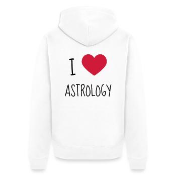 Astrologie / Astrologe / Stern / Horoskop / - Unisex Premium Bio Zip Hoodie - Weiß - Hinten - Thijin (182cm)