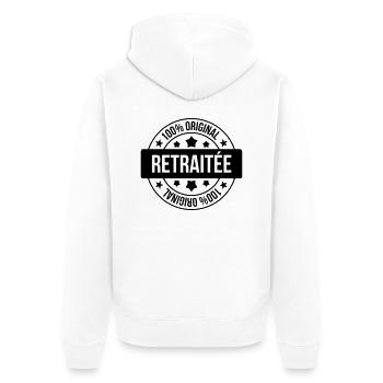 Retirement Pensioner Ruhestand Rentner Retraite - Unisex Premium Organic Zip Hoodie - white - Back - Thijin (182cm)