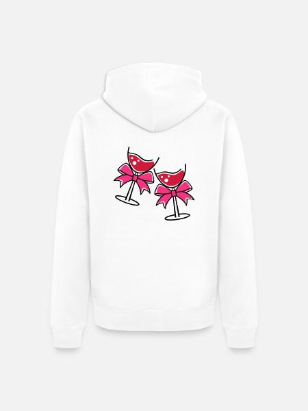glases wine - Unisex Premium Bio Zip Hoodie - Weiß