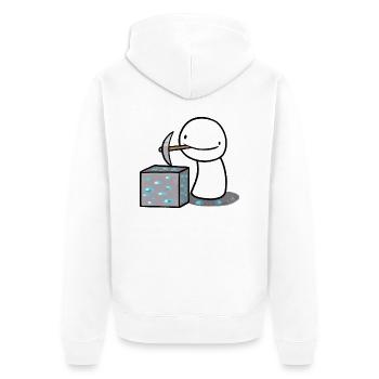 Dream Mining - Unisex Premium Organic Zip Hoodie - white - Back - Thijin (182cm)