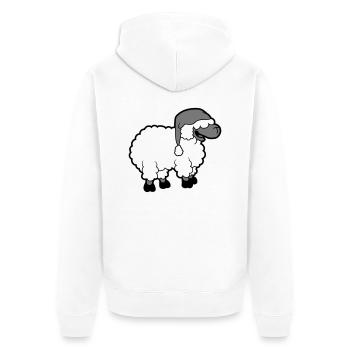 Lustiges Schlaf Schaf - Unisex Premium Bio Zip Hoodie - Weiß - Hinten - Thijin (182cm)