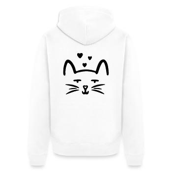 kitty love cats love - Unisex Premium Organic Zip Hoodie - white - Back - Thijin (182cm)