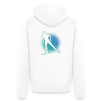 Men's Cross-Country Skating Women's Cross-Country Classic - Unisex Premium Organic Zip Hoodie - white - Back - Thijin (182cm)